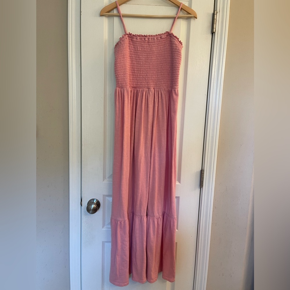 Anthropologie Smocked Tiered Knit Maxi Dress with Adjustable Straps